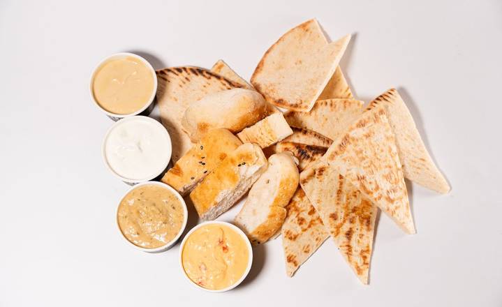 Crispy Mixed Dips & Bread served hot and fresh with your meal at Glenny Kebabs